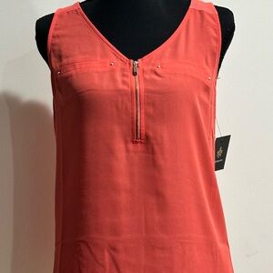 NWT Fortune & Ivy Elegant Sleeveless Orange Blouse